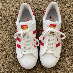 Adidas original superstar red stripes